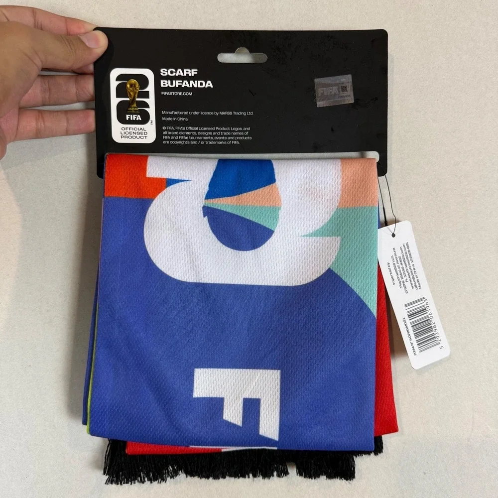 FIFA World Cup 2026 GOAL Scarf Official Blue Red Green White New Unisex